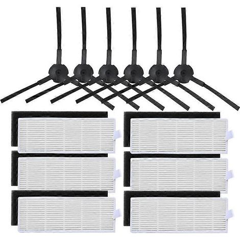 Accessoires pour aspirateur robot ILIFE A6 A4 A4S : kit de filtres et brosses latérales de rechange compatibles.