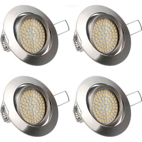 Lot de 4 Spots LED Projecteur Encastré Lampe Plafonnier Orientable Rond 3.5W Blanc Chaud 3000K 400LM AC 85V-265V Le multicolo SPOTS (1/4)