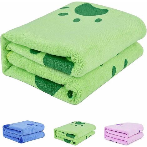 serviette Pour Chien (vert), Serviette Pour Chien Schage Rapide En Microfibre, Serviette De Schage Pour Chien, Serviette Pour Chien Super Absorba (1/5)