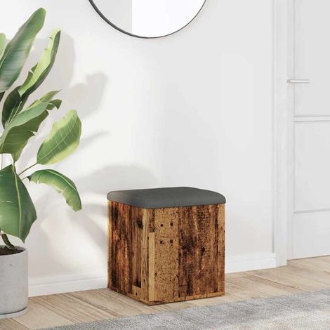 Banco con almacenaje madera ingeniería madera vieja 42x42x45 cm vidaXL