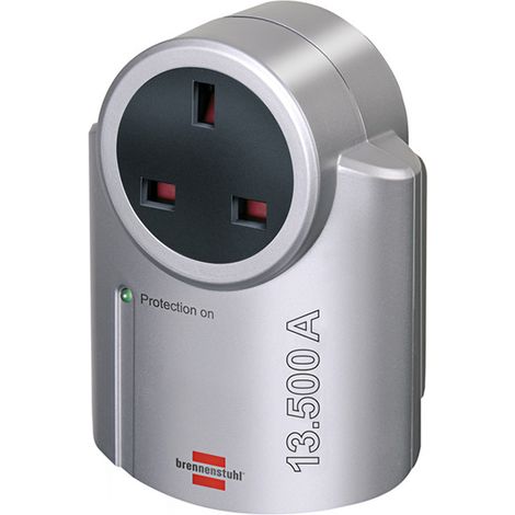 Brennenstuhl Primera-Line Surge Protection Adapter with 13.5A 230V Mains Plug and Surge Protector for Safe Power Supply (1/4)