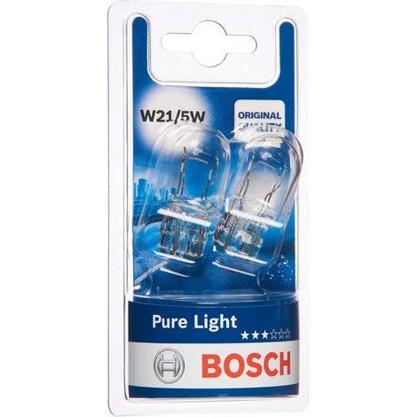 Bosch – Pack de 2 ampoules W21/5W 12V 21W – Culot W3x16q – SKU 1987301079 – Éclairage fiable et durable