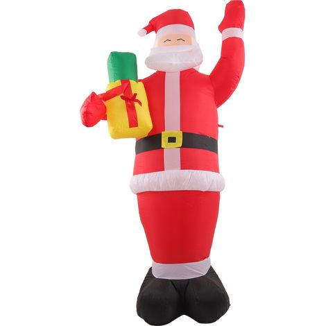 Bonhomme de Noël gonflable avec sac cadeau et LED, pour jardin ou terrasse (UE 220-240V). (1/5)