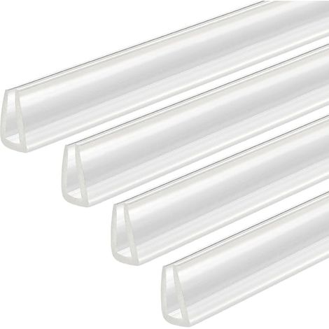 Bandes de Protection en Caoutchouc en Forme de U, Longueur de 4,9 Pieds, Adaptées Aux Bords de 4-5 mm, (9/16" L X 5/16" H) Transparentes (1/5)