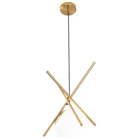 Suspension Maxlight Xena laiton Ø20cm globe blanc E27