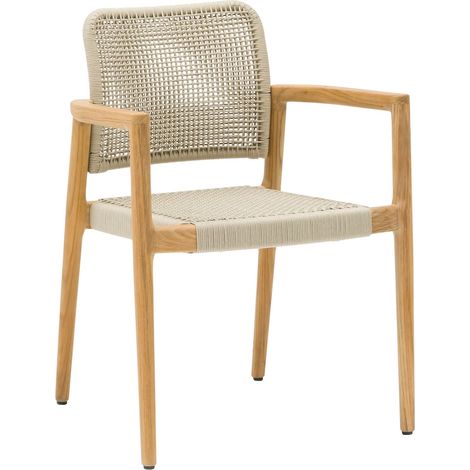 PROLOISIRS Fauteuil - ECRINS - Aluminium / Teck - Rope ronde - Teck