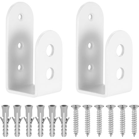 2 Pièces Supports de Porte Barre de Sécurité en Acier en Forme de U, pour 2 x 4 Bois pour Renforcement des Portes de Sécurité, avec Vis (1/5)