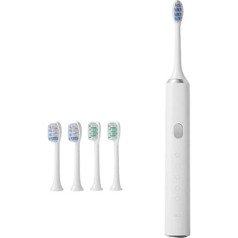 Brosse à dents électrique de voyage pour adultes, 5 modes, étanche, rechargeable, avec minuteur intelligent, produit de soins dentaires, blanche-AquaForge