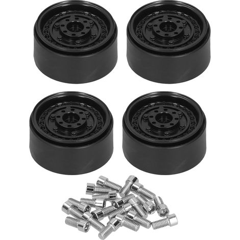 Satz mit 4 Beadlock-Radnaben aus Metall für AXIAL/TRX4/GEN8/MST/hsp RC-Cars (schwarz) (1/5)