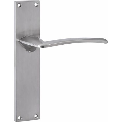 Manilla puerta zamak níquel satinado placa rectangular modelo 340 (1/5)