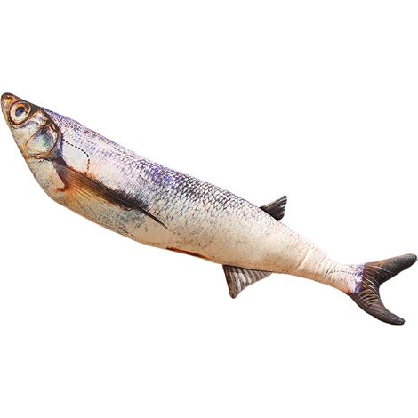 Poisson En Peluche - Coussin Doux En Forme De Poisson - Pour Décoration Aquarium Ou Cadeau Enfant Chat - 1 Pièce (1/4)