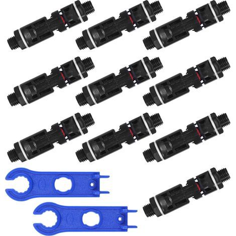 10 Paar Photovoltaik-Solarstecker (2,5/4/6/10 mm²), Stecker/Buchse für Solarmodul-Adapter mit Stiften für Solarmodulkabel (1/5)