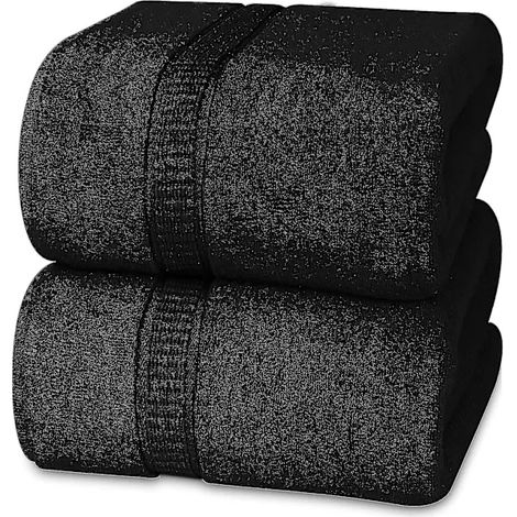 Serviette de bain géante premium 90 x 180 cm, lot de 2, 100 % coton peigné, ultra-absorbante et à séchage rapide, très grande (1/2)