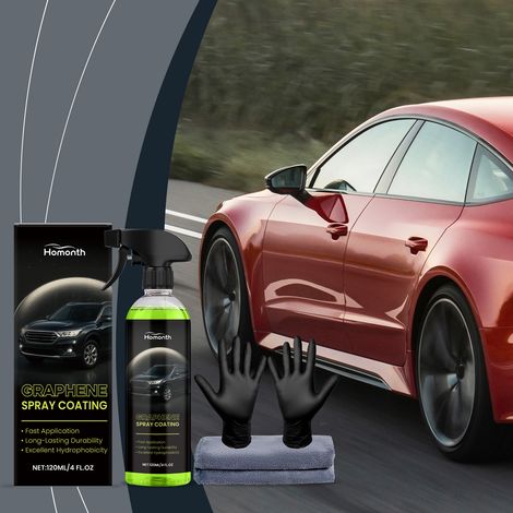 Ceramic Coating Spray - 3-in-1: Anti-fouling, Cleaning, and Enhanced Car Care Gloss Coating Spray - 120ml + 1 pair of gloves + 1 towel (1/5)