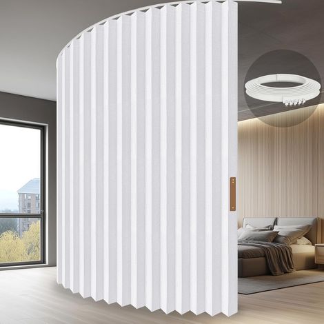Rideau séparateur de pièce, monté au plafond - 100% protection complète, aspect propre pour la séparation des pièces dans la chambre à coucher, le dressing, le salon (blanc - H275 x L254 cm (1/5)