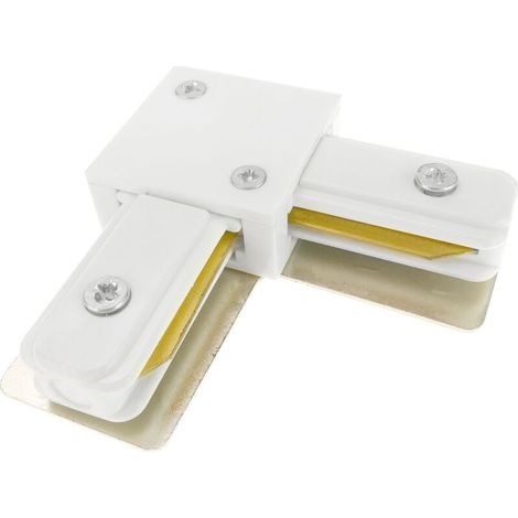 coude Union montage pour rail de lumière au plafond voie 1 voie blanche (1/3)