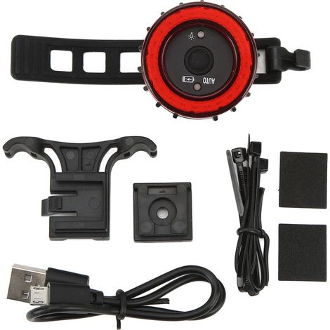 Feu arrière vélo intelligent USB rechargeable IPX5 étanche petit capteur de frein lumineux pour vélos route montagne (1/5)