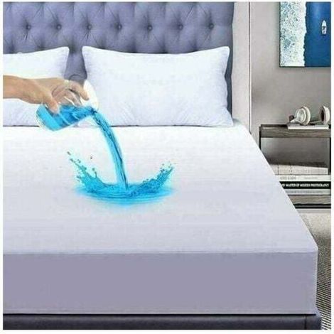 [NEVER USED] Waterproof Bamboo Mattress Protector 200x220 cm, Soft Hypoallergenic Mattress Protector 200x220cm, Anti-mite and Bacteria, Breathable, Stretchable Mattress Cover with 30cm Deep Pockets.