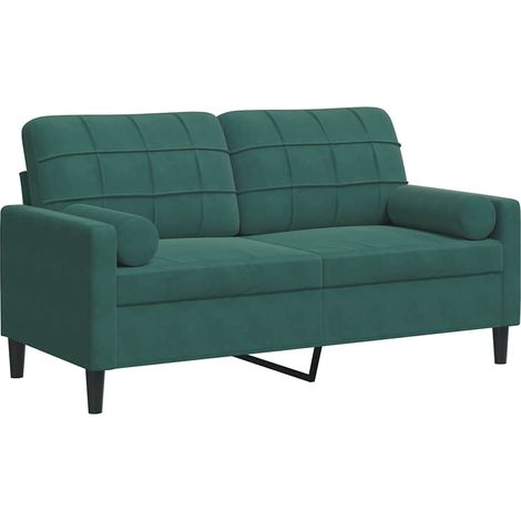 Maison Exclusive - Divano a 2 Posti con Cuscini Verde Scuro 140 cm in Velluto