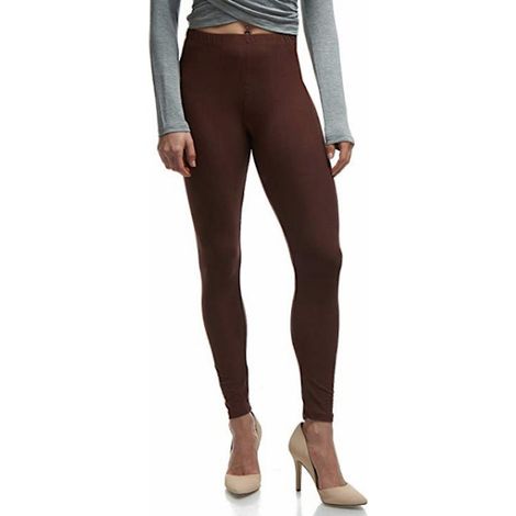 Damen-Leggings, einfarbig, hoher Bund, dehnbar, Kaffeefarbe, Größe 4XL (1/5)