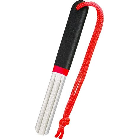 Aiguiseur d'hameçons - Lime double face - Affûtage portable - Rouge, noir - Acier inoxydable - 101.1cm - Aiguiseurs d'hameçons - Grain fin et moyen double face - Pour la pêche en extérieur - Aiguiseur (1/5)