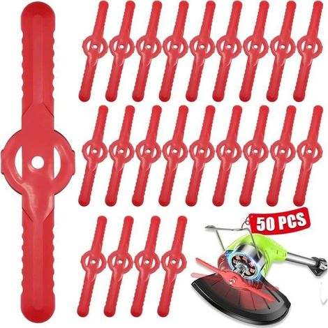 Lot de 50 lames de rechange pour tête de coupe-bordures en plastique (1/4)