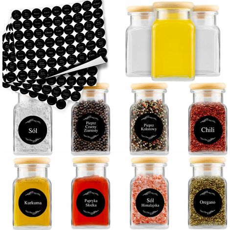 20 barattoli per spezie da 150 ml + 252 adesivi (1/5)