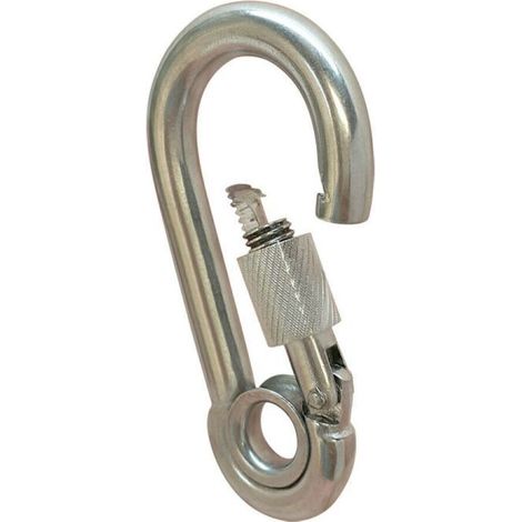 Karabiner mit Ring und Mutter, Edelstahl 304, außenliegende Federschlaufe, Schlüsselring, Zubehör für die Schifffahrt, Edelstahl 11120.