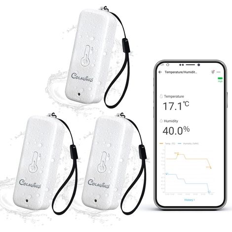 Capteur de Température et Humidité Zigbee, Thermomètre Hygromètre IP65 Intérieur Extérieur, Hub Requis, Surveillance APP (1/5)