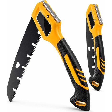Scie Pliante Jardin 210 mm Acier Carbone SK5, Scie à Élaguer Pliante avec Verrouillage de Sécurité & Poignée TPR Antidérapante, Scie Manuelle pour Bois, Branches, Taille des Arbres, Camping, Jardinage (1/5)
