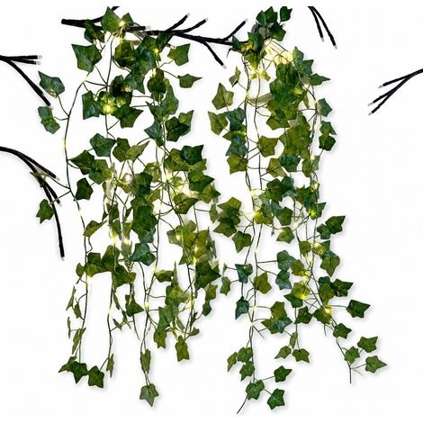 Guirlande LED Lierre Artificiel Vert pour Jardin, 100 LED, Boîtier à Piles Étanche avec Télécommande (1/5)