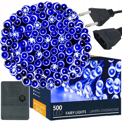 LUCI 500 LED PER ALBERO DI NATALE CORRENTE EST/INT GIRLANDA LUMINOSA 34,5m BLU