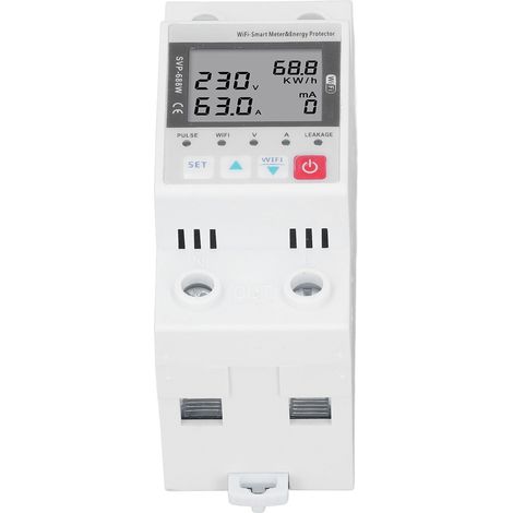 Protection contre les surtensions et les sous-tensions Wi-Fi 230 V 50 Hz/60 Hz 63 A avec télécommande, sans rétroéclairage. (1/5)