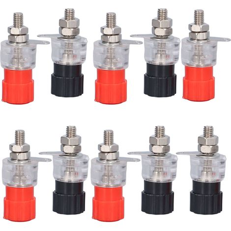 Lot de 5 bornes de connexion en alliage argenté transparent à vis 50013 (1/5)