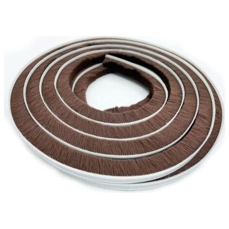 Brosse de joint d'étanchéité pour fenêtres/portes coulissantes, cté cadre (16 pi x 11/32 po de support x 9/16 po de brosse,brun) (1/5)