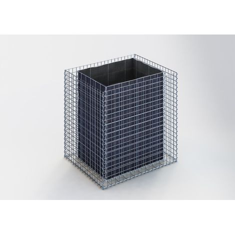 Gabiondeco - Jardinière Gabion. 100 cm x 100 cm x 80 cm (L x H x P). taille des mailles 5 x 5 cm. Épaisseur des parois 10 cm - Made in Germany