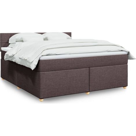 vidaXL Sommier à lattes de lit avec matelas Marron foncé 180x200 cm (1/5)