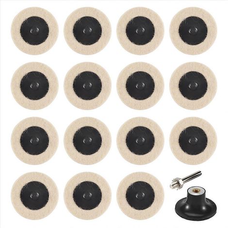 16 Disques de Polissage en Tissu 5cm, Embouts de Lustrage avec Queue 6mm, 16 Pièces (1/5)