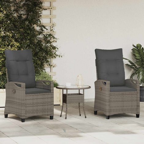 Gartenstuhl 2 pcs Grau und Dunkelgrau 56 x 60 x 112 cm