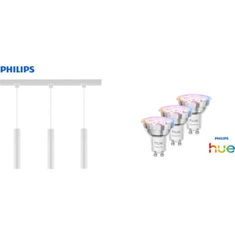 Philips Pendelleuchte 3er Hue Spot Paxie Easy Link weiß 157 cm warmweiß-kaltweiß RGB Pendelleuchte