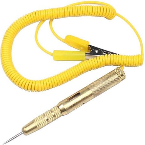 Stylo testeur de circuit Ulisem, testeur de circuit automobile, testeur CC 6 V, 12 V, 24 V, testeur de tension d'ampoule jaune
