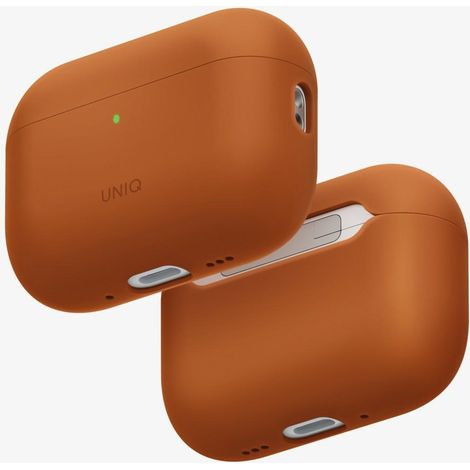 Uniq Lino Hülle für AirPods Pro 3. Generation, Silikon, Orange (1/5)
