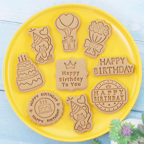 Set mit 8 Dinosaurier-, Obst- und Gemüse-Keksformen für 3D-Geburtstagstorten, Gebäckwerkzeugen für Kekse und Fondant (Zubehör wie abgebildet, Box). (1/4)