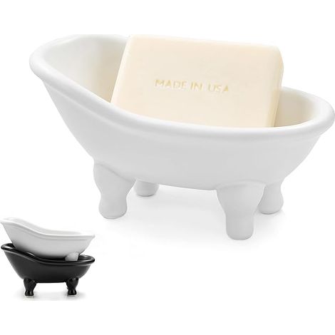 1 mini porte-savon/porte-pot de maquillage/récipient/récipient pour baignoire en céramique blanche de 14,2 cm (5,6 pouces) pour hamster (1/5)