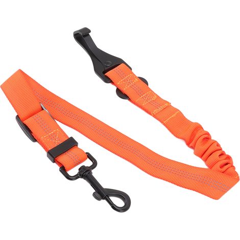 Ceinture de sécurité pour chien, réglable, réfléchissante, ultra-résistante à la traction, laisse de sécurité orange pour les promenades en voiture. (1/5)
