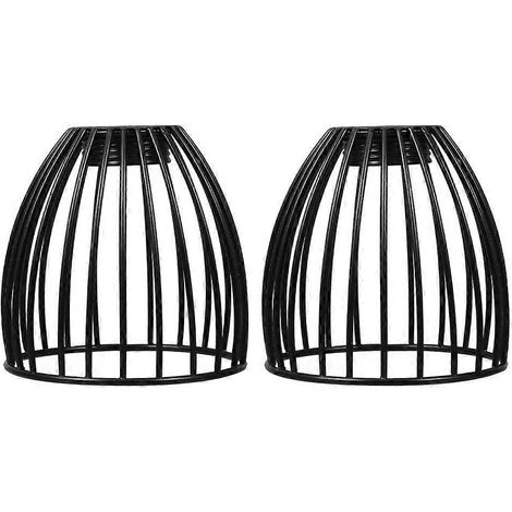 Lot de 2 abat-jour en métal en forme de cage : Mini abat-jour suspendu en forme de cage à oiseaux, style vintage, en fer, pour plafonniers, idéal pour le salon, la salle à manger, un café ou la maison (1/4)