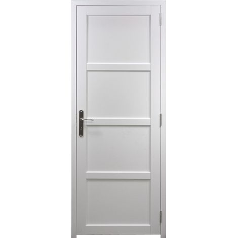Tamera Blocco porta in tessuto bianco H204 x L83 Spinta a destra (1/3)