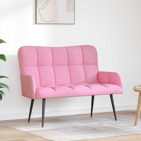 vidaXL Sofa 2 places Rose 115 x 61 x 87 cm Tissu