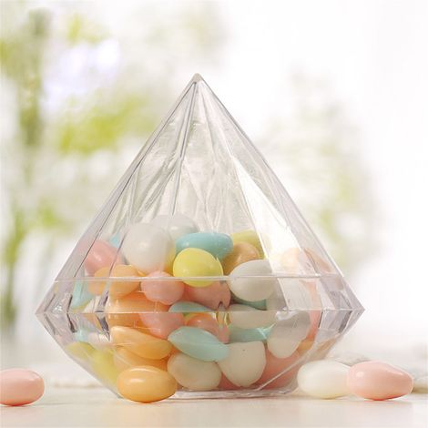Transparente Bonbonbox aus durchsichtigem Kunststoff für Hochzeitsfeiern und als Dekoration für Zuhause (1/5)