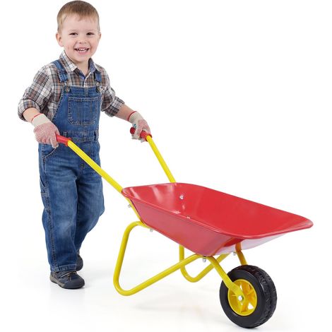 Brouette pour Enfants en métal Charge maximale : 10 kg pour Enfants à partir de 2 Ans pour l'intérieur et l'extérieur Rouge (1/5)